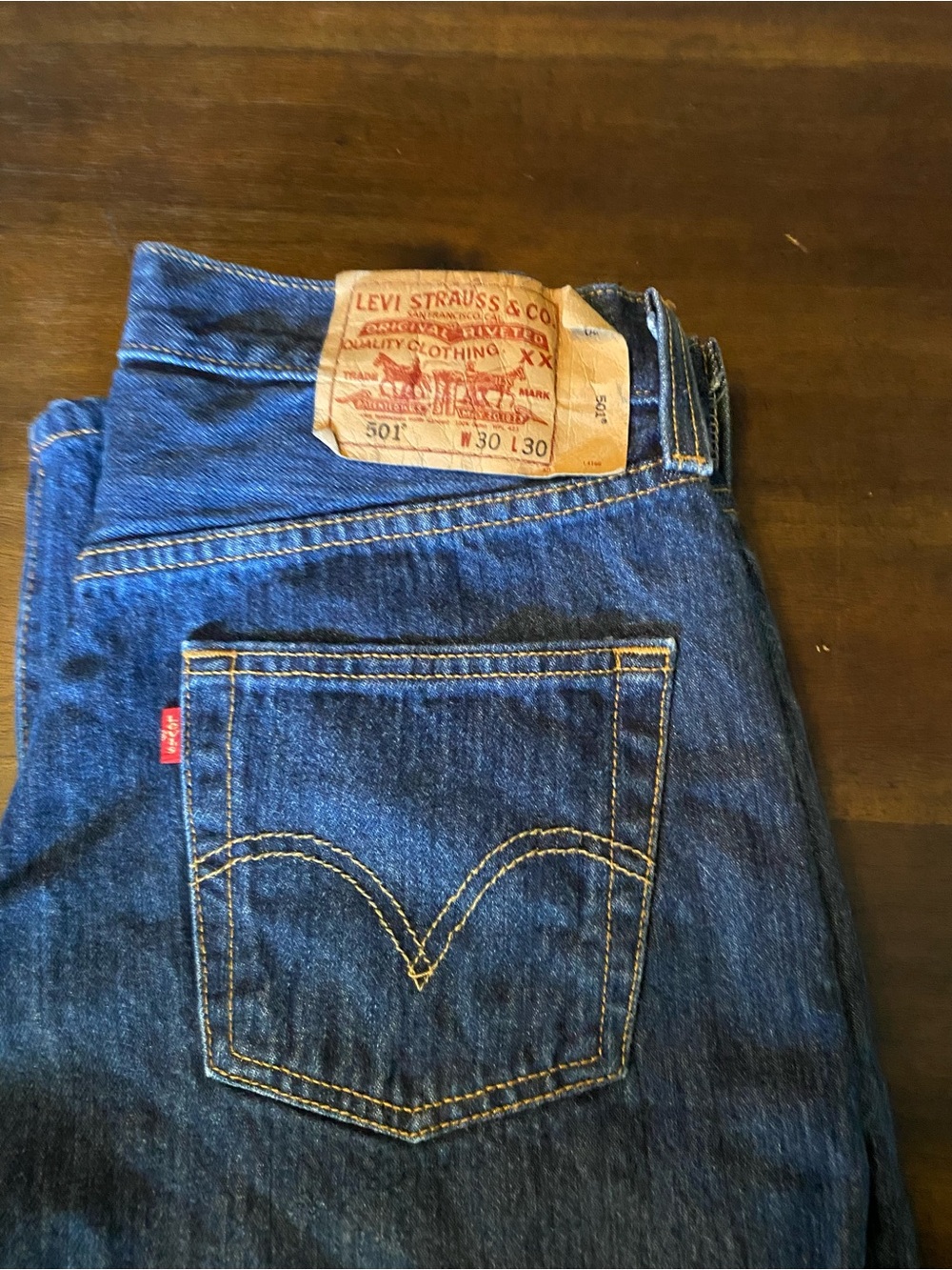 Levi's Men's 501 Indigo Denim Jeans with Red Tab